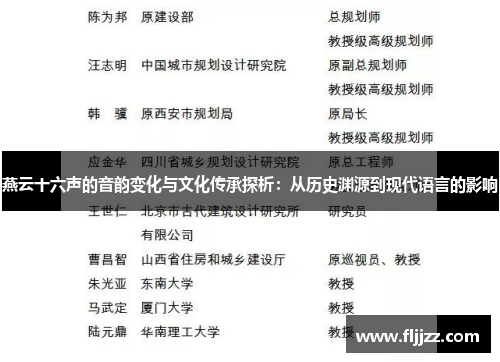燕云十六声的音韵变化与文化传承探析:从历史渊源到现代语言的影响